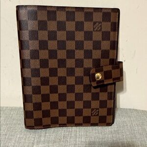 LV- Checkered Brown Planner Cover